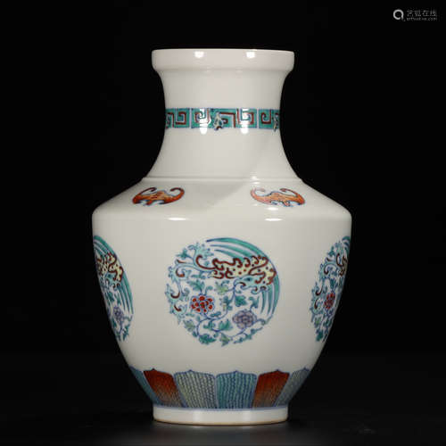 QIANLONG MARK, CHINESE DOUCAI VASE