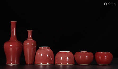 KANGXI MARK, CHINESE RED GLAZED VASE