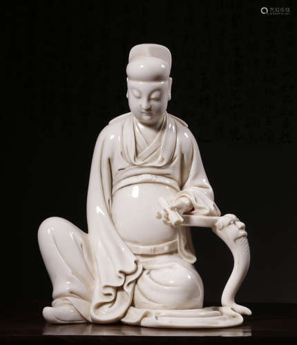 HECHAOZONG MARK, CHINESE WHITE GLAZED BUDDHA ORNAMENT