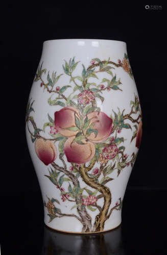 QIANLONG MARK, CHINESE FAMILLE ROSE VASE