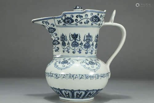 XUANDE MARK, CHINESE BLUE & WHITE POT