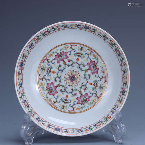 Qing Daoguang        Vermicelli plate with lotus pattern