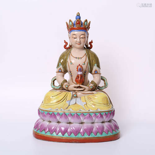 Qianlong of Qing Dynasty        Sitting statue of pink Buddha