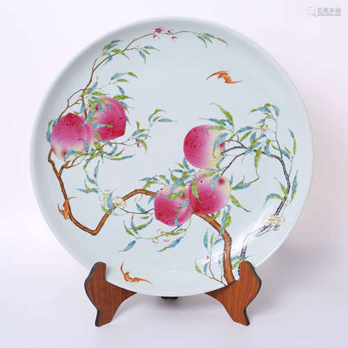 Yongzheng of Qing Dynasty     Pastel plate