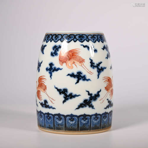 Tongzhi of Qing Dynasty         Blue and white small pot with crane pattern