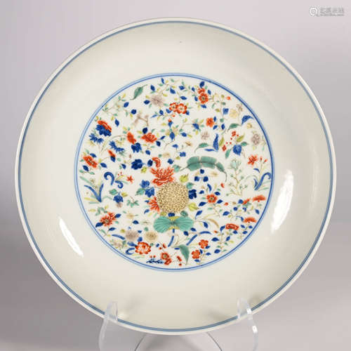 Kangxi of Qing Dynasty       Pastel plate