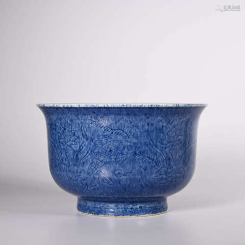 Ming Xuande        Blue glazed bowl