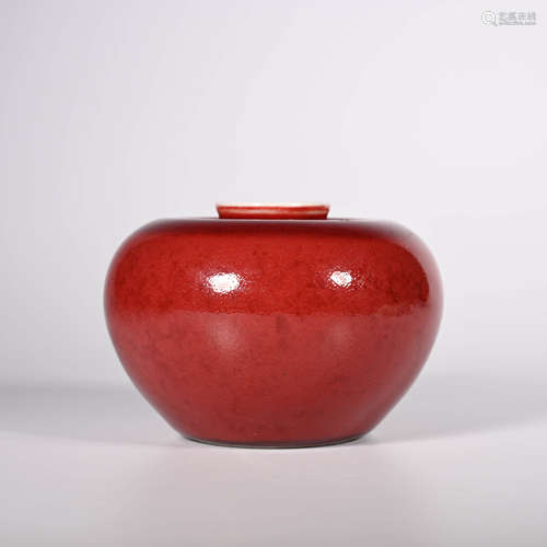 Kangxi of Qing Dynasty         Red glaze Apple Zun