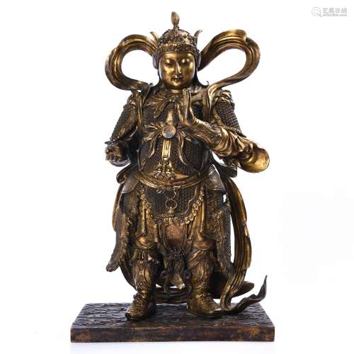 Finely Casted Gilt Bronze Figure Of A Guardian