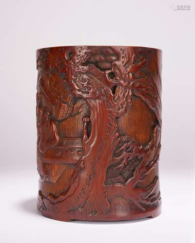 Chinese Carved Bamboo Brush Pot