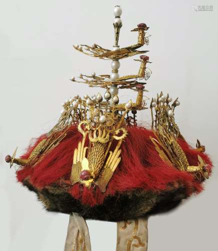 Rare Imperial Empress Winter Golden Phoenix Crown Hat