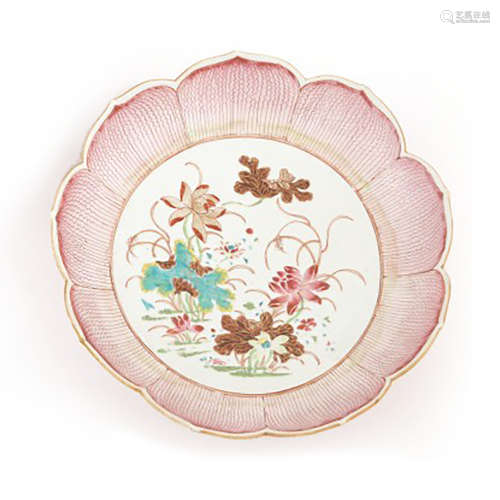 Chinese Export Porcelain Lotus Shaped Dishes