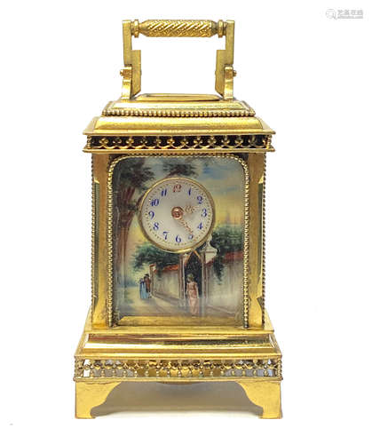 A Old Gilt Bronze Or Metal Clock