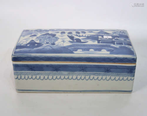 Chinese Export Blue & White Porcelain Box