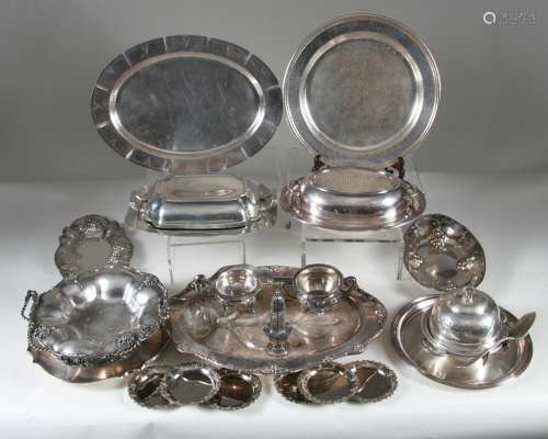 Collection Of 22 Silver-Plated Serving Vessels