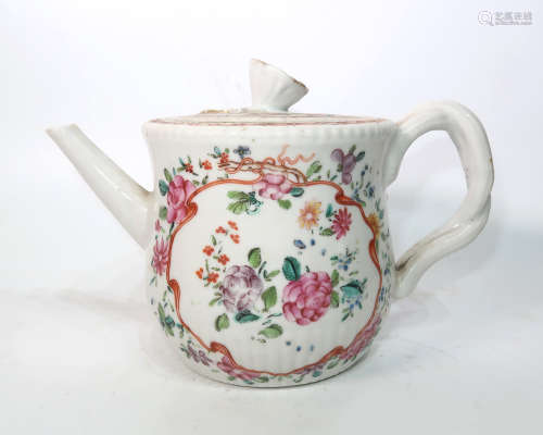 Chinese Famille Rose Glazed Porcelain Teapot