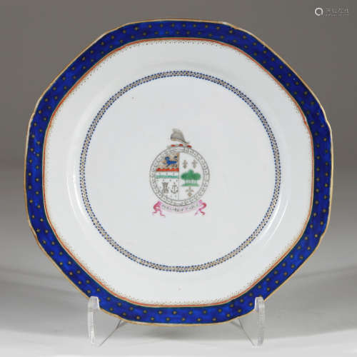 Fine Chinese Export Armorial Plate, Late 18th Century