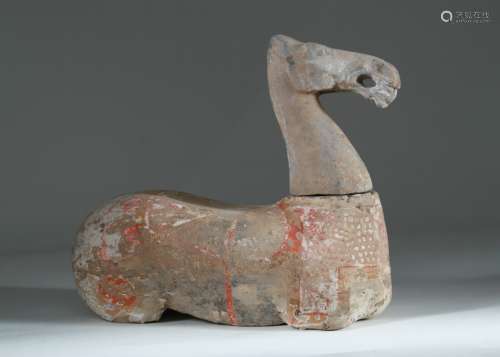 Han Dyn. Very Large Two-Part Horse with Pigment