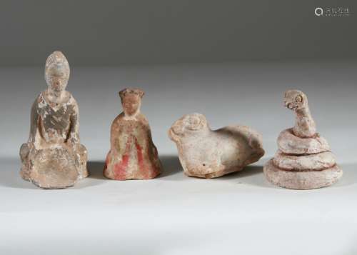 Chinese Small Pottery Figures, Han, Tang & Song Dyn.