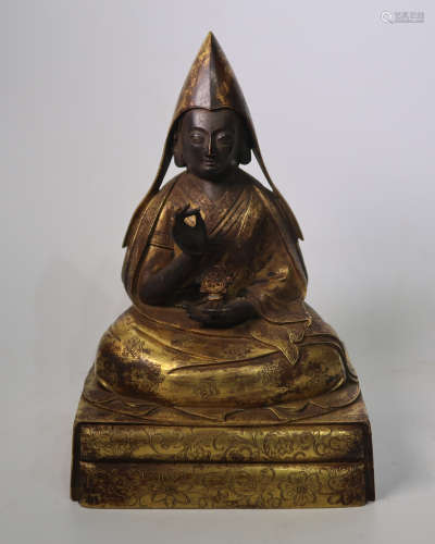 Gilt Bronze Figure Of Lama
