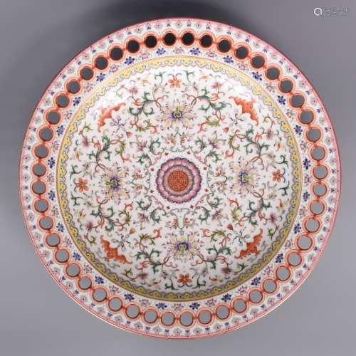 Chinese Famille Rose 'Lotus' Porcelain Bowl With Mark