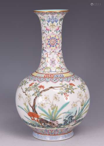 Famille Rose Porcelain Vase Daoguang Mark