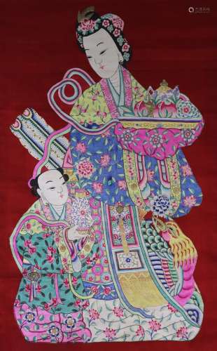 Qing Dyn. Kesi Woven Silk Panel of Magu