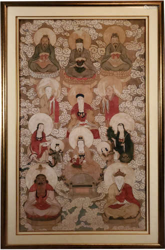 Large Framed 19th C. Chinese Painting of 