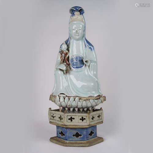 Chinese Porcelain Figure of Guanyin and Child