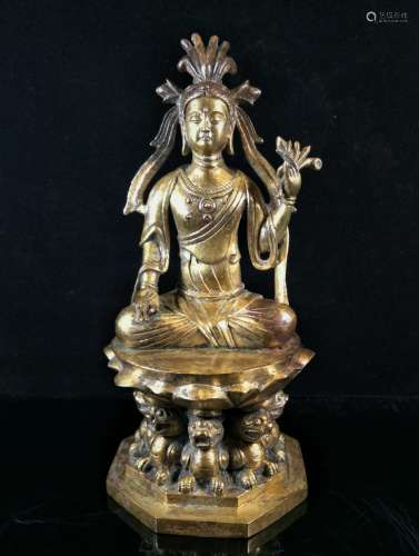 Gilt Bronze Figure Of Bodhisattva