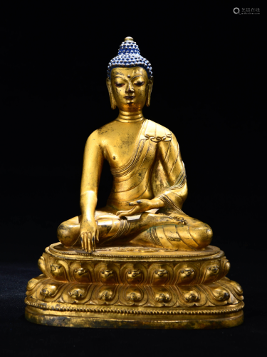 Gilt Bronze Figure of Buddha Sakyamuni