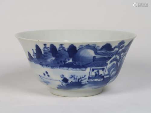 Blue And White Porcelain Bowl With Mark