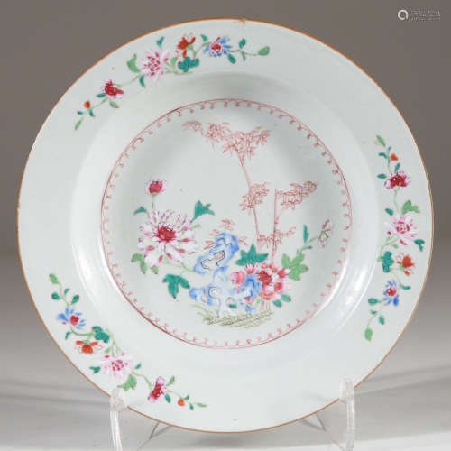 18th C. Chinese Export Famille Rose Porcelain Plate