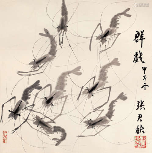 张君秋（1920-1997） 甲子（1984年）作 花卉三帧 镜心 水墨纸本