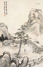 李上达（近代） 癸亥（1923年）作  东篱采菊图 立轴 水墨纸本