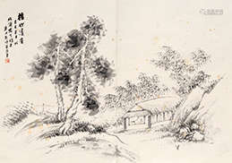 吴仲熊（1899-?） 己巳（1929年）作 梧竹清音图 镜心 水墨纸本