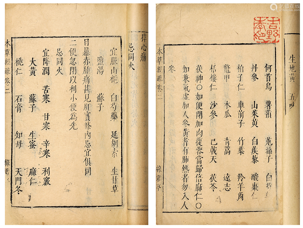 本草经疏卷二明毛氏绿君亭刻本线装1册纸本 Deal Price Picture 本草经疏卷二明毛氏绿君亭刻本线装1册纸本 Deal Price Picture
