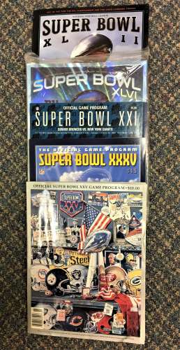 Lot of 5 Authentic Super Bowl Programs
