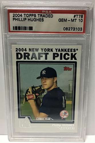 2004 Topps Phillip Hughes Rookie Card  T78 PSA 10