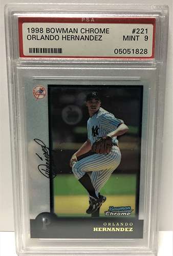 1998 Bowman Chrome Orlando Hernandez  221  PSA 9