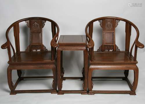 Set of Chinese Ironwood Chairs with Matching Table