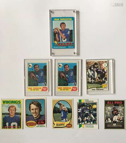 Set Of Nine Fran Tarkington Football Cards