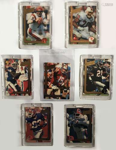 Set of Seven Action Packed 24k Football Cards