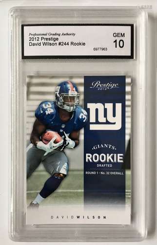 2012 Prestige David Wilson Rookie Card GEM-10