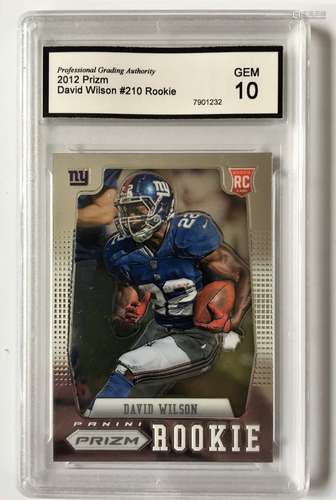 2012 Prizm 210 David Wilson Rookie Card GEM 10