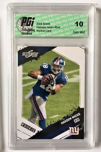 2009 Score 343 Hakeem Nicks Rookie Card GEM 10