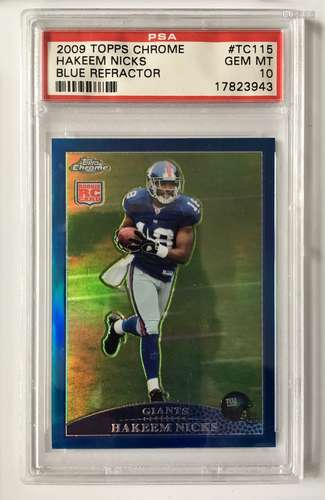 2009 Topps Chrome Hakeem Nicks Card PSA 10