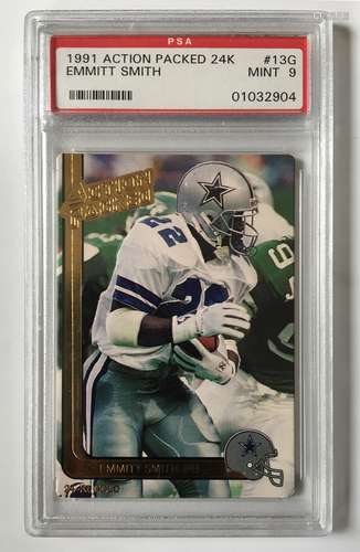 1991 Action Packed Emmitt Smith 24k Football Card