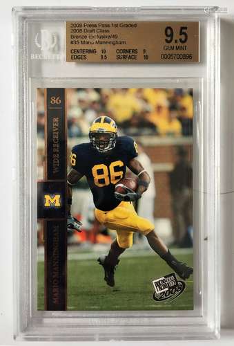 2008 Press Pass 35 Mario Manningham GEM 9.5