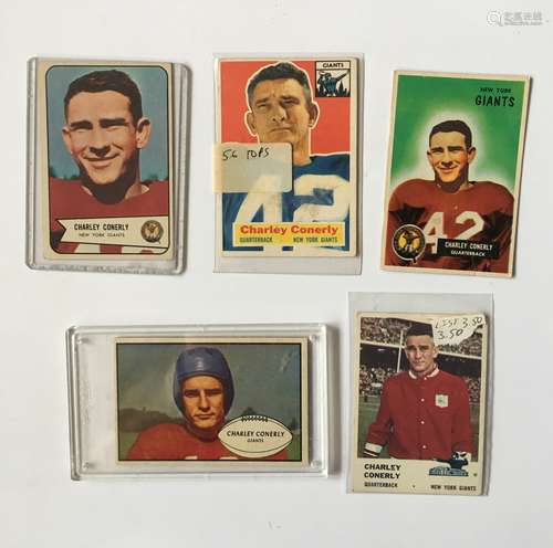 Five - Charlie Conerly Football Cards